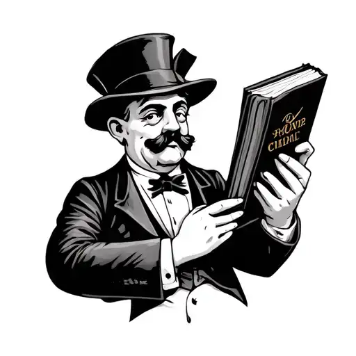 Monopoly man holding a bible tattoo design idea