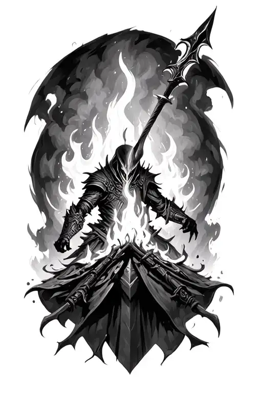Bonfire Dark Souls and artorias dark souls tattoo design idea