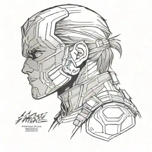 marvel winter soldier in half face mask tattoo design idea