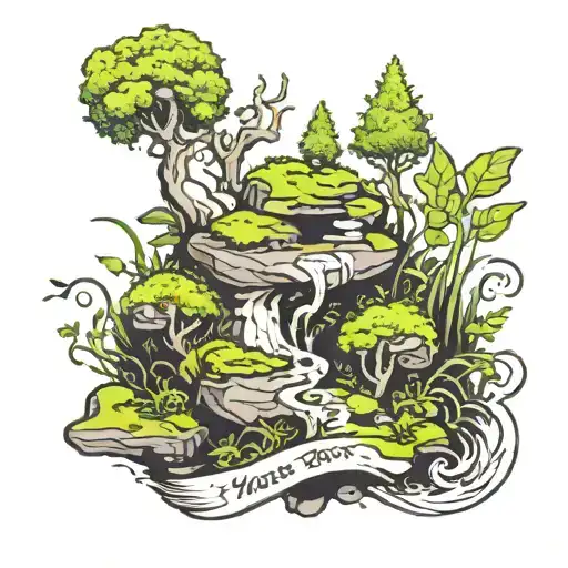 based on the quote "moss surely grows on a stone that doesn't roll" tattoo design idea