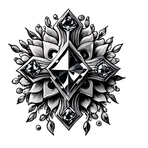 cross birthstone tattoo tattoo design idea