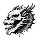 CRAZY SKULL TATTOO UPPER ARM THAT IS A DRAGON tattoo design idea