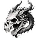 CRAZY SKULL TATTOO UPPER ARM THAT IS A DRAGON tattoo design idea