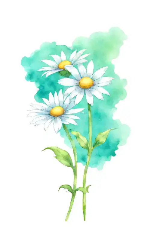 DAISY WITH LAYLA AS STEM tattoo design idea