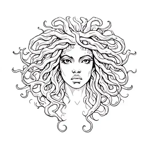 African American Medusa tattoo design idea
