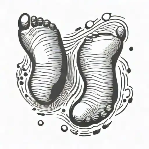 Baby footprint silhouette tattoo design idea