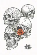 skulls representing dark periods tattoo design idea
