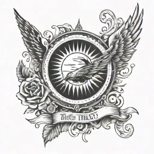 in god we trust even the darkest nights will end and the sun will rise again and in time this too shall pass tattoo design idea