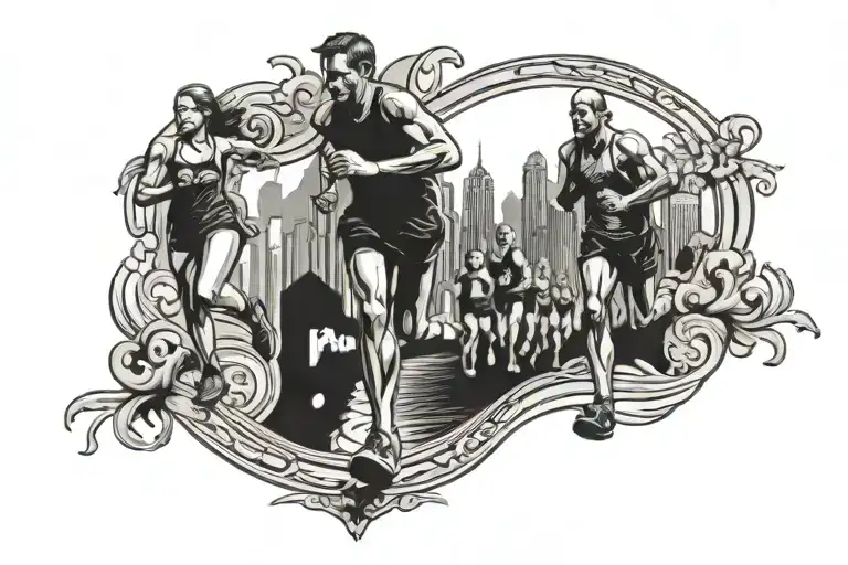 We ran a marathon tattoo design idea