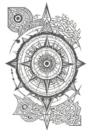 Evil Eye compass tattoo design idea