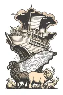 noahs ark from the bible tattoo design idea