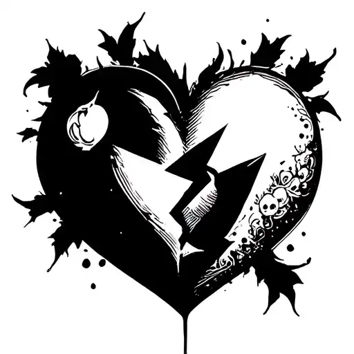 Broken heart tattoo design idea