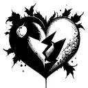 Broken heart tattoo design idea