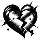 Broken heart tattoo design idea