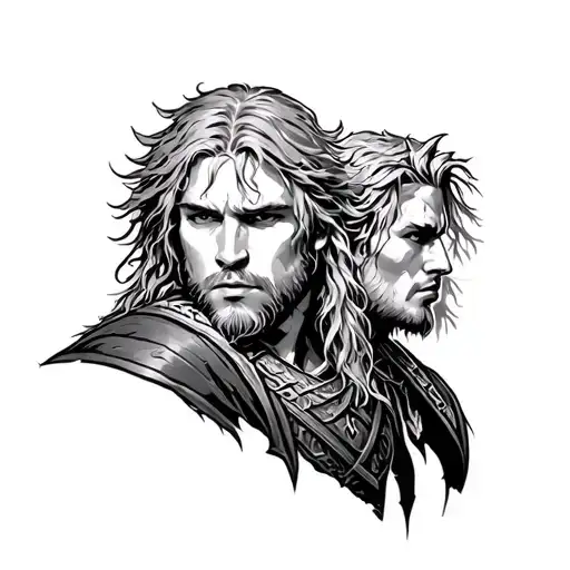 Thorfinn from Vinland Saga and Samurai Warrior tattoo design idea
