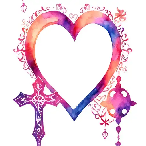 chrome hearts inspired gothic cathedral and cross  tattoo design idea