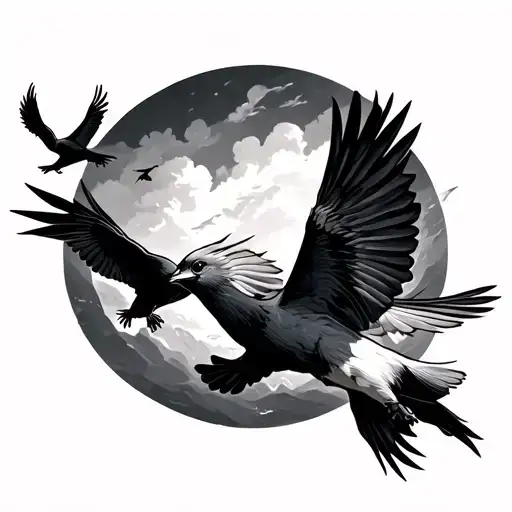 Roman's 8:18 with birds flying tattoo design idea