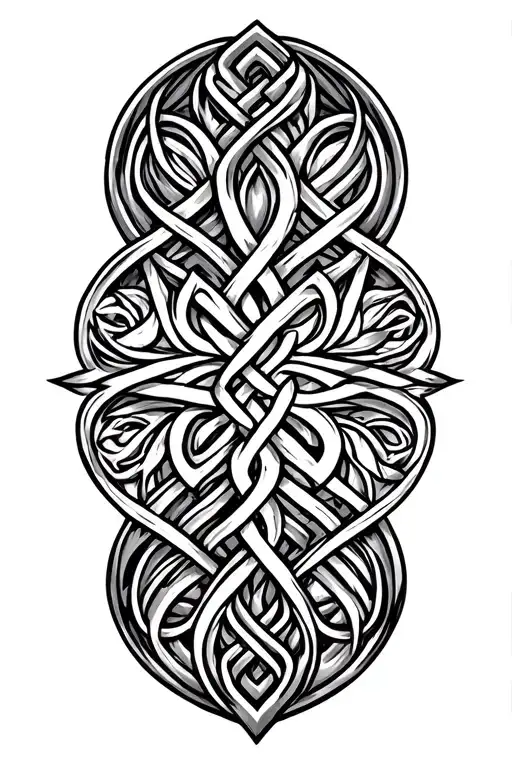 norse knotwork representing life tattoo design idea