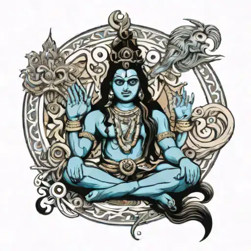 Lord shiva, vishnu and brahma in infinity tattoo design idea