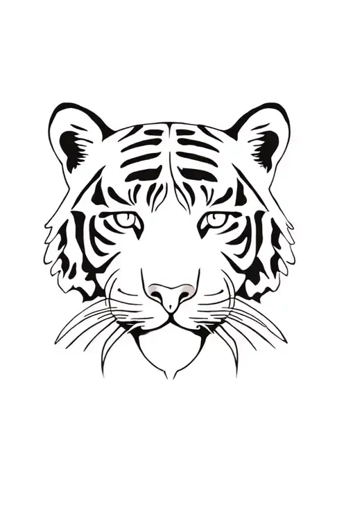 tiger face tattoo design idea