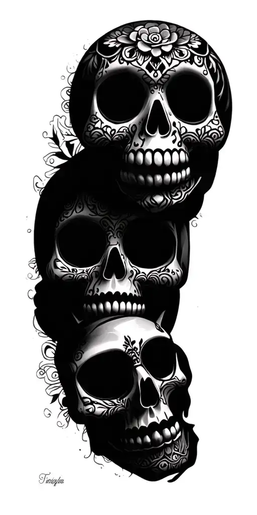 sugar skulls tattoo design idea