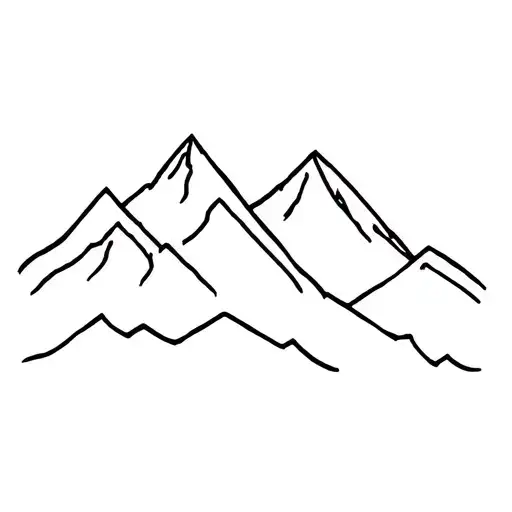 I want a minimalist fine-line tattoo featuring aesthetic mountains to represent my hometown, Annecy, France. tattoo design idea