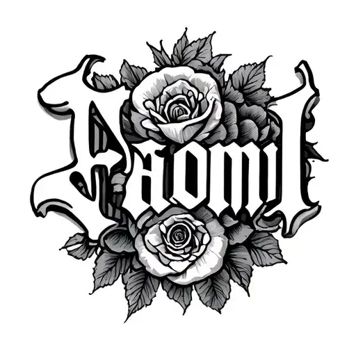 old English font tattoo of the name " Naomi" a name tattoo to honor the dead  tattoo design idea