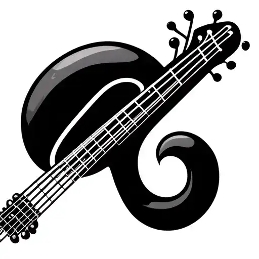 Bass Clef & Strings – A minimalist bass clef merging into bass guitar strings, symbolizing your love for bass. tattoo design idea