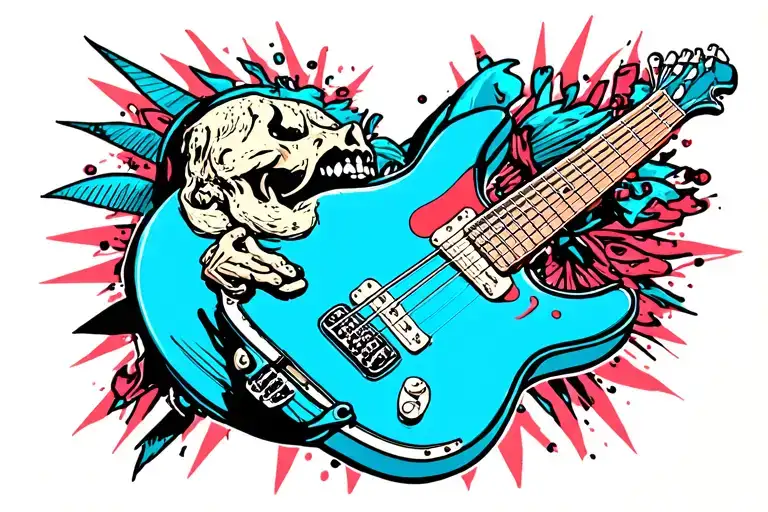 Evidence love guitar sex tattoo design idea