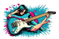 Evidence love guitar sex tattoo design idea