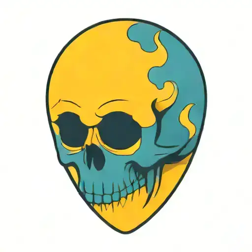 skull on a guitar pick tattoo design idea