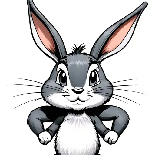 CHASE THE BAG with bugs bunny  tattoo design idea