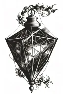 Diamond shaped Gothic lantern tattoo design idea