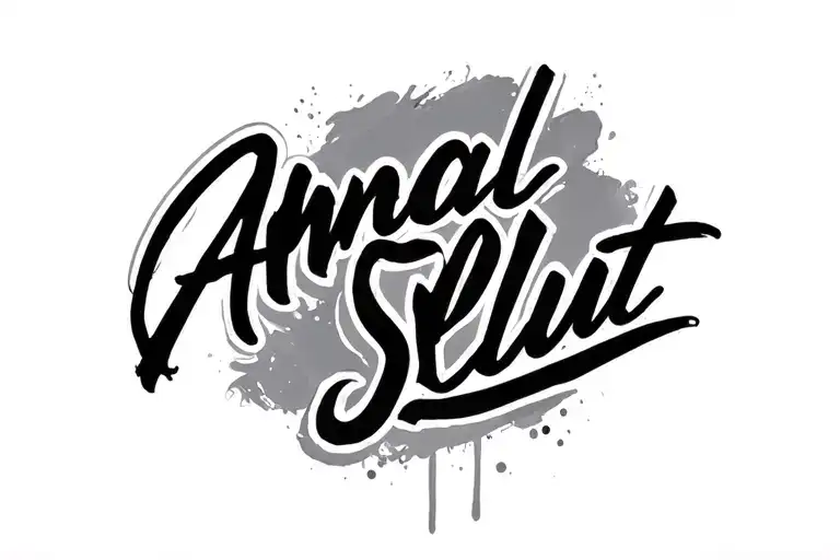 simply classy hand written script font for an anal slut  tattoo design idea