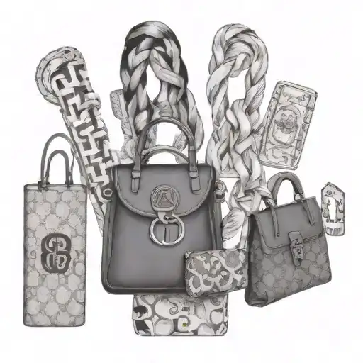 gucci and lv pattern intertwined tattoo design idea