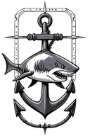 shark compas anchor  tattoo design idea