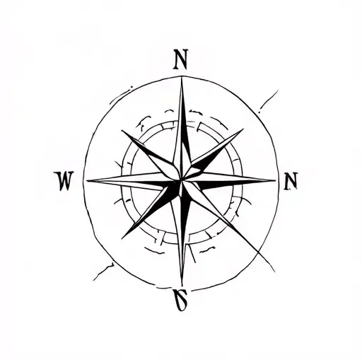 Taurus constellation with compass tattoo design idea