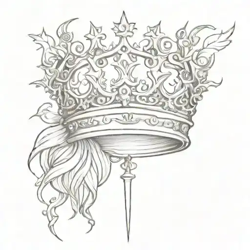 Christ is king crown tattoo design idea