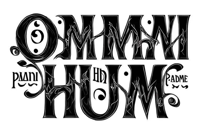 Tibetan script font "Om Mani Padme Hum" tattoo design idea