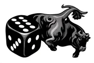 dice rolling bull stock market graph tattoo design idea