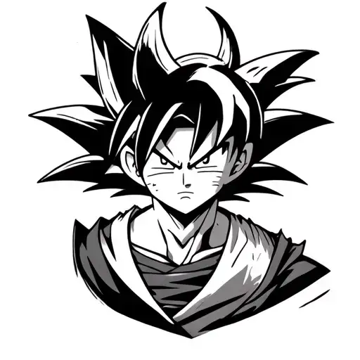 A shoulder wrap tattoo consisting of goku’s pefected ultra instinct, naruto’s sage of six paths mode, luffy’s nika mode  tattoo design idea