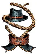 whip and collar surrounded tattoo design idea