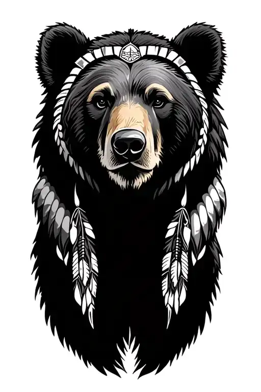 Native American Bear tattoo design idea