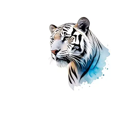 albino tiger tattoo design idea