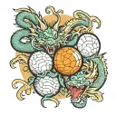 dragon balls, el salvador, family tattoo design idea