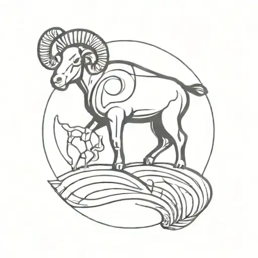 geography and sign aries zodiac sign tattoo design idea