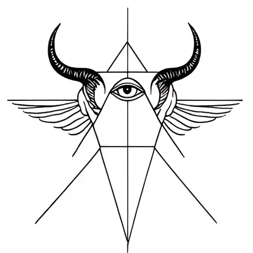 gemini,angel,horns,triangle, thirdeye tattoo design idea