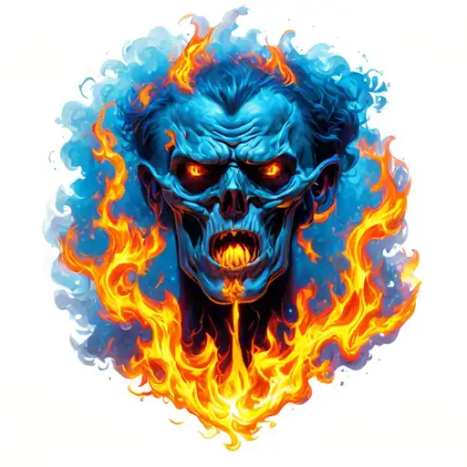 muscle, breath, fire tattoo design idea