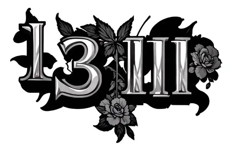 April 13 1990 in roman numerals tattoo design idea