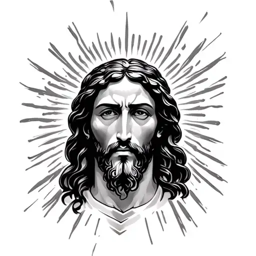 Jesus with Arabic calligraphy tattoo design idea